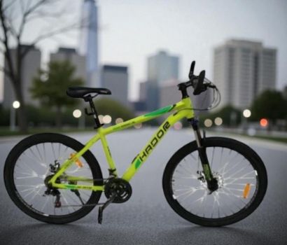 صورة دراجة جبلي هيكل المنيوم بكفرات مقاس 26 - فسفوري